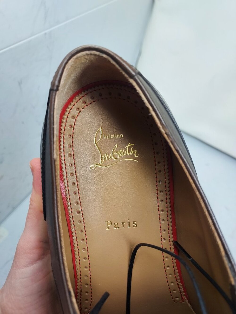 CHRISTIAN LOUBOUTIN Brown Davisol Leather Derby Shoe - Picture 9 of 10